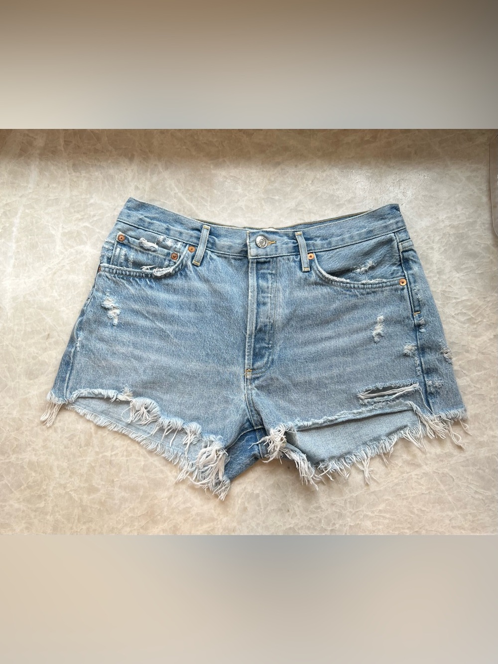 EUC AGOLDE parker denim shorts